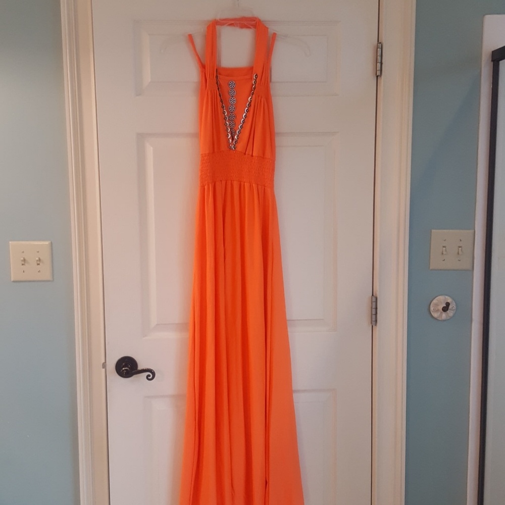 Orange maxi dress
